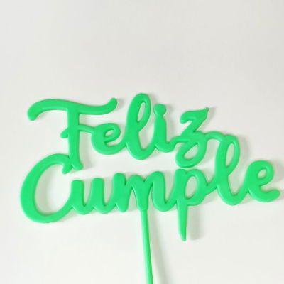 Topper Feliz Cumple Verde Fluo