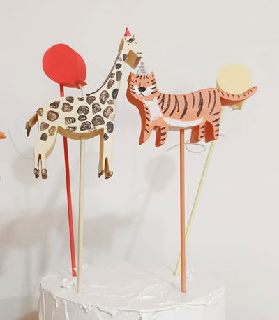 Kit Toppers Safari Party Tigre + Jirafa