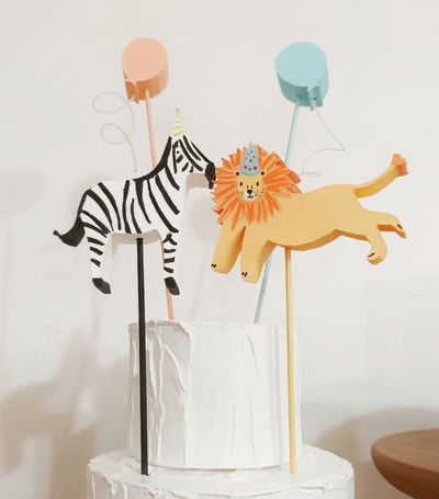 Kit Toppers Safari Party León + Cebra