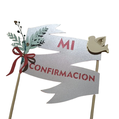 Cake Topper Mi confirmación con Moño