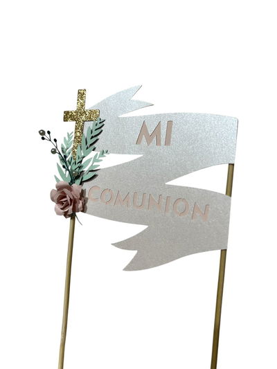 Cake Topper Mi Comunión con Flor