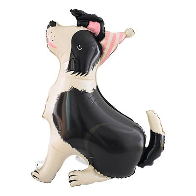 Globo Perrito 3D Blanco y Negro 90 cm