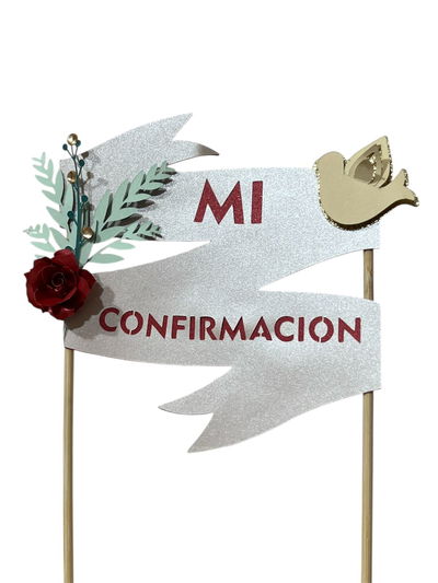 Cake Topper Mi Confirmación con Flor