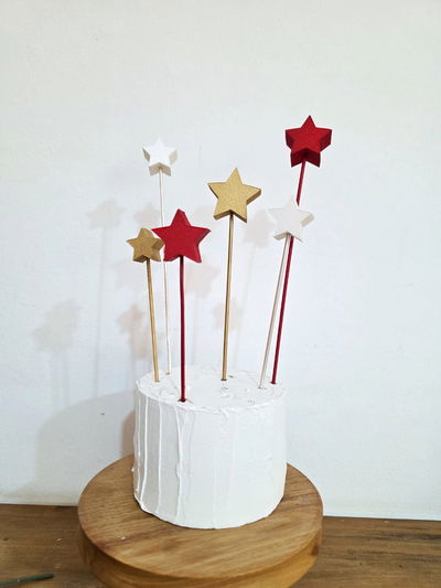 Kit Toppers Estrellas Navidad Roja