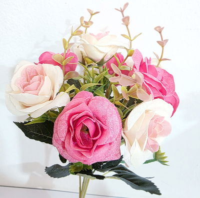 Ramo flores fucsia y rosa palido