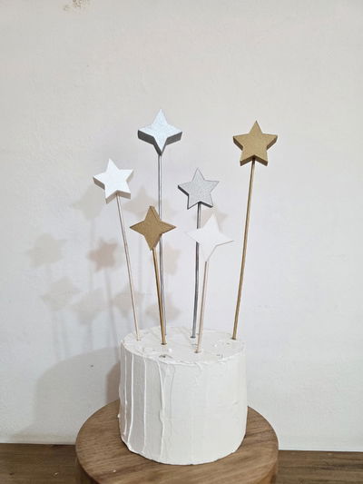 Kit Toppers Estrella Navidad Metal