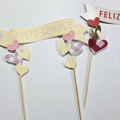 Cake Toppers Simple (Colección Corazones)