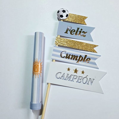 Set Cake Toppers + Bengala "Argenta"