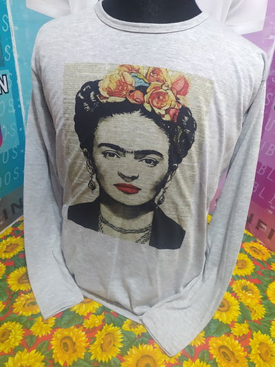 Remera CIS poliéster mangas largas FRIDA KAHLO