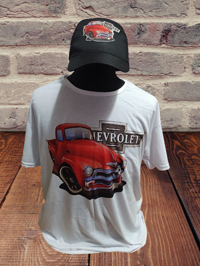 Remera de Poliester  + Gorra Gabardina   CAMIONETA CHEVROLET 