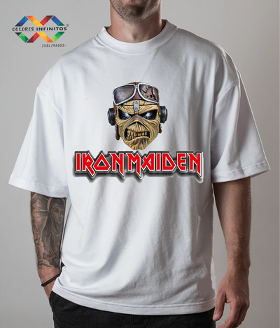 Remera  Overzice Algodon IRON MAIDEN Talle  XL 
