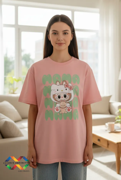 Remera Algodon Oversize Cis LABUBU GATITO Talle XXL