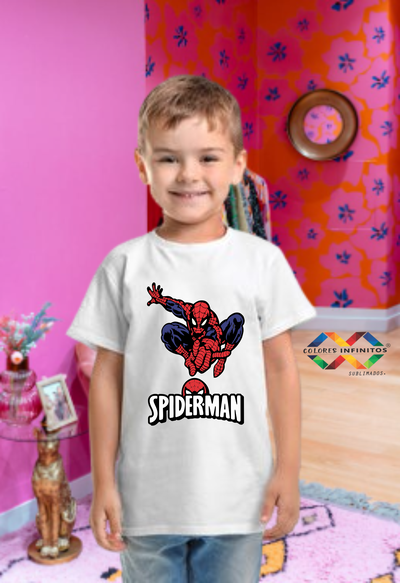 Remera Poliester Niño Spiderman Talle 4