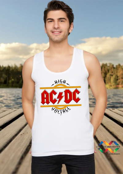 Musculosa poliéster ACDC Talle L