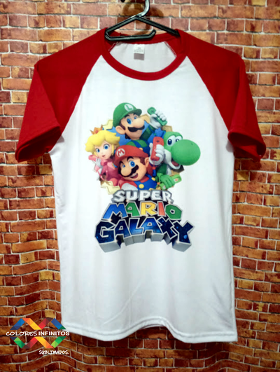 Remera Poliester MARIO BROS GALAXI Niños Talle 14 