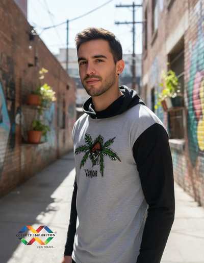 Remera CIS poliéster mangas largas con capucha VIEJAS LOCAS