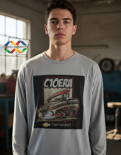 Remera CIS poliéster mangas largas CAMIONETA CHEVROLET C10