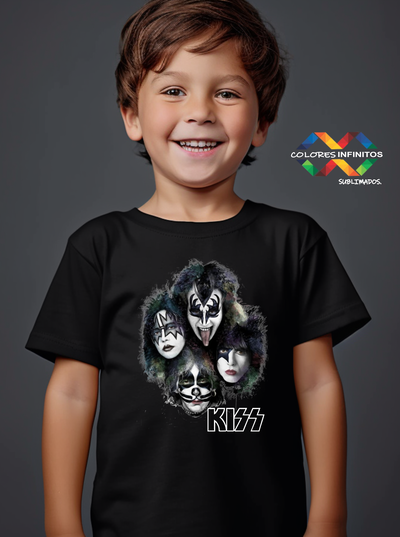 Remera Algodon Unisex Niños KISS Talle 6