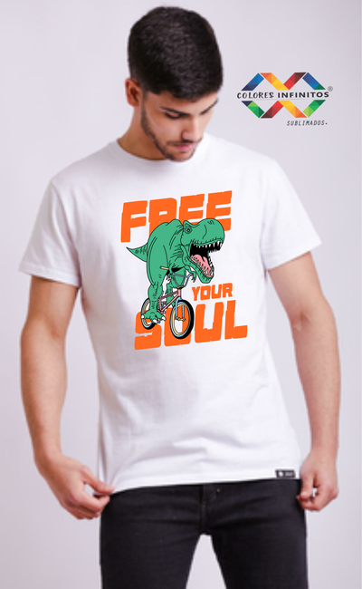 Remera algodon Cis Unisex DINO Talle L