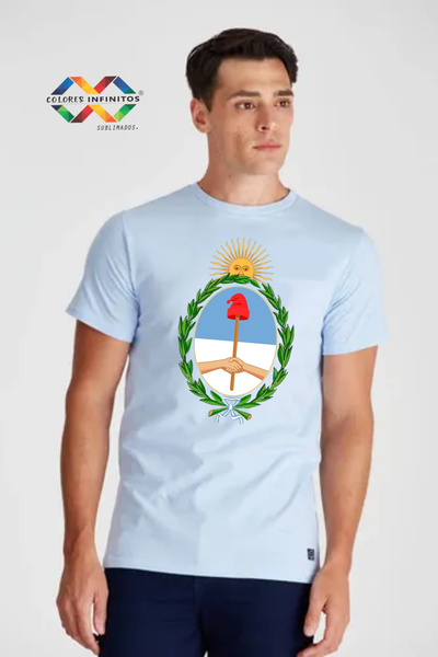 Remera Algodon peinado Cis Unisex Talle XL  Escudo Argentino
