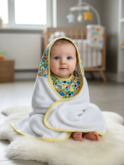 Toallón bebé con babero