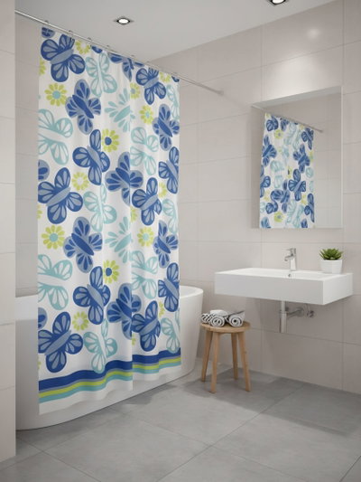 Cortina de baño raso estampada