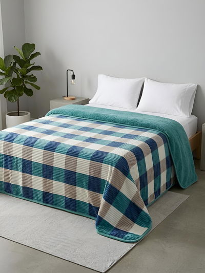 Frazada corderito cuadrille