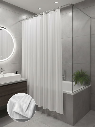 Cortina de baño raso lisa