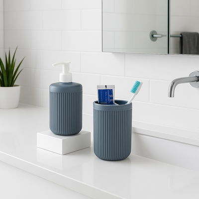 Set dispenser + portacepillo pvc