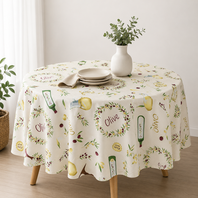 Mantel redondo estampado