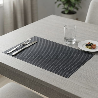 Individual pvc tejido rectangular brillo