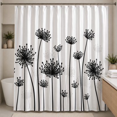 Cortina de baño raso estampada