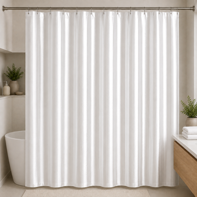 Cortina de baño raso lisa