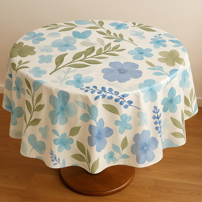 Mantel redondo estampado liviano