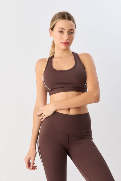 Top deportivo con almohadillas 7105-057 Chocolate Duo Line Sweet Lady Sport
