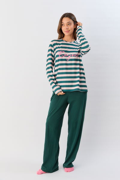 Pijama remera manga larga y pantalon 659-25 Bonjour Sweet Victorian