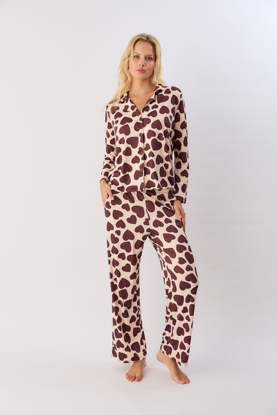 Pijama camisa manga larga y pantalon 2650-25 Hueso Cadiz Sweet Lady