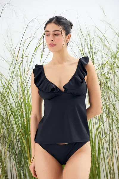 Malla Tankini con tiro corto 787-25 Negro Lisos Sweet Lady