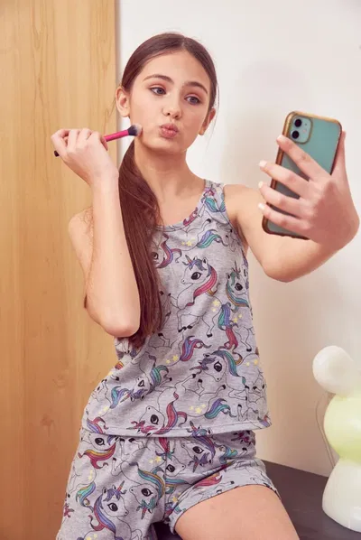 Pijama nena musculosa y short 450-21 unicorn fan Tutta La Frutta
