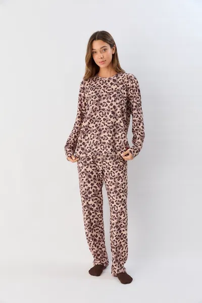 Pijama remera manga larga y pantalon 657-25 Leopard Mood Sweet Victorian