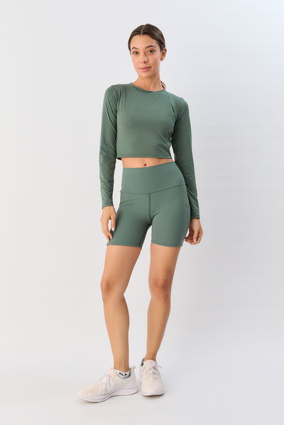 Crop top manga larga 7237-000 Verde Active Sweet Lady Sport