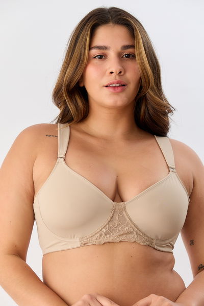 Corpiño semi reductor con aro base y bretel soft 295-71 Piel Jazmin Sweet Lady