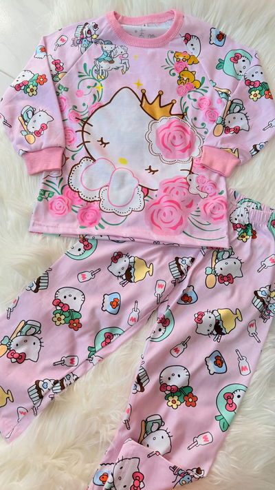 Pijama remera manga larga y pantalon Hello Kitty