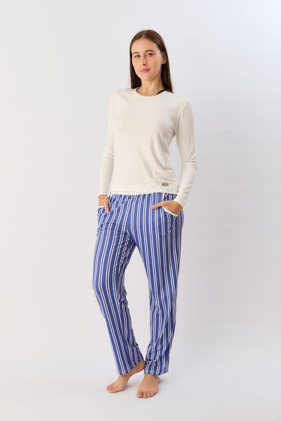 Pijama remera y pantalon 2660-25 Hueso Ames Sweet Lady