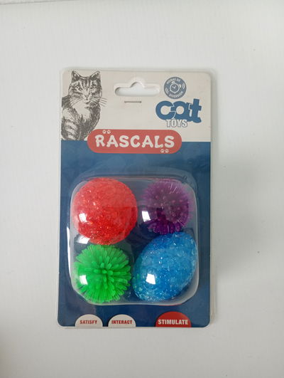 PELOTA PARA GATO GOMA X 4 RASCALS