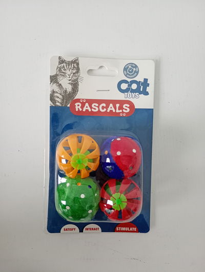 PELOTA SONAJERO GATO X 4 RASCALS