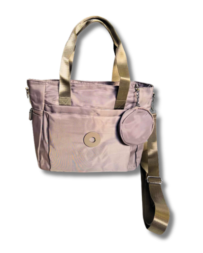 Cartera shopper arena con monedero de regalo y correa