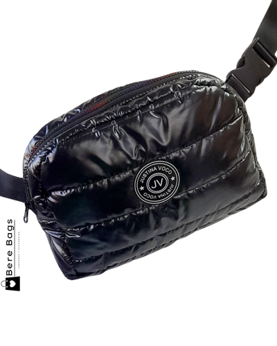Riñonera negra puffer Justina Vocco