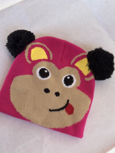 Gorro  de lana Monito con orejitas 0 a 2 años