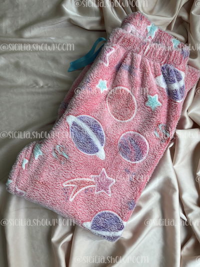 PANTALON POLAR PLANETAS ROSA